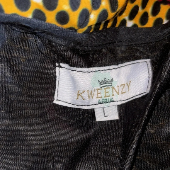 Vintage  Luxury Ankara patterned studded cape open jacket Sz L - Picture 7 of 16